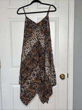 Speed Control Boho Chic Python-Print Handkerchief Festival Dress Size XL